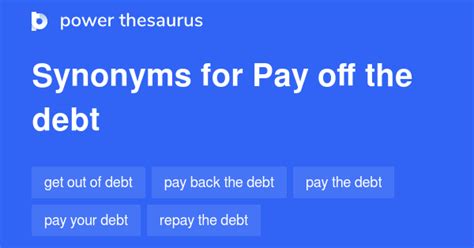 debt thesaurus|pay debt synonym.